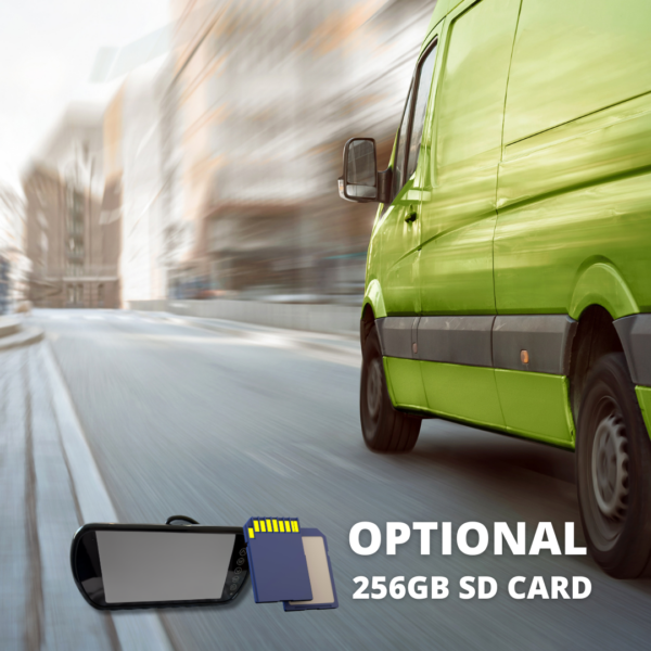 Mirror Monitor camera package Optional Front Camera with 256 GB SD Card and installation