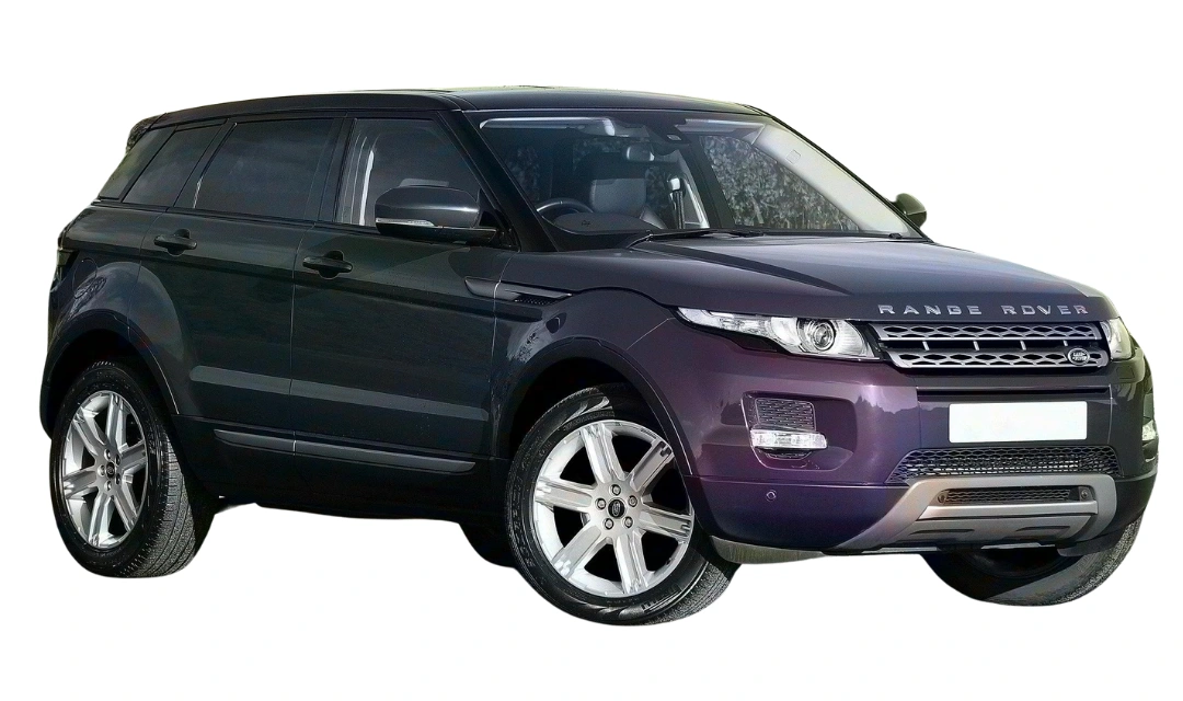 Front angled view of a Range Rover Evoque